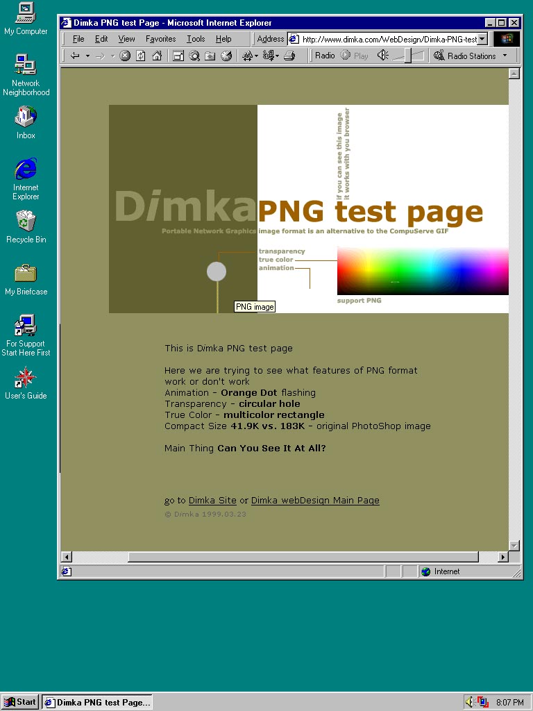 IE 5.5 Beta on Toshiba Equium 100